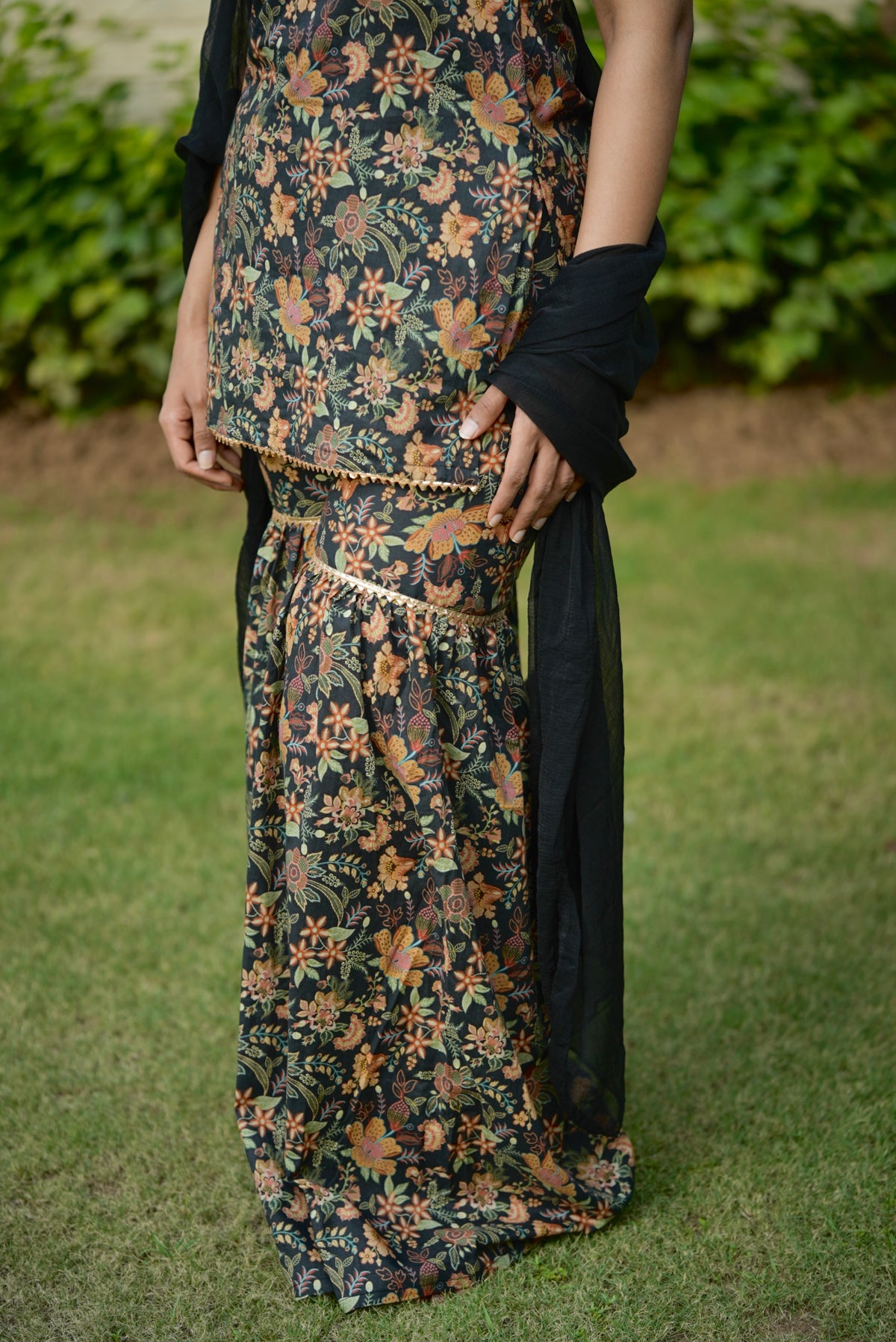 Kajal Leher Kurti Sharara Dupatta Set