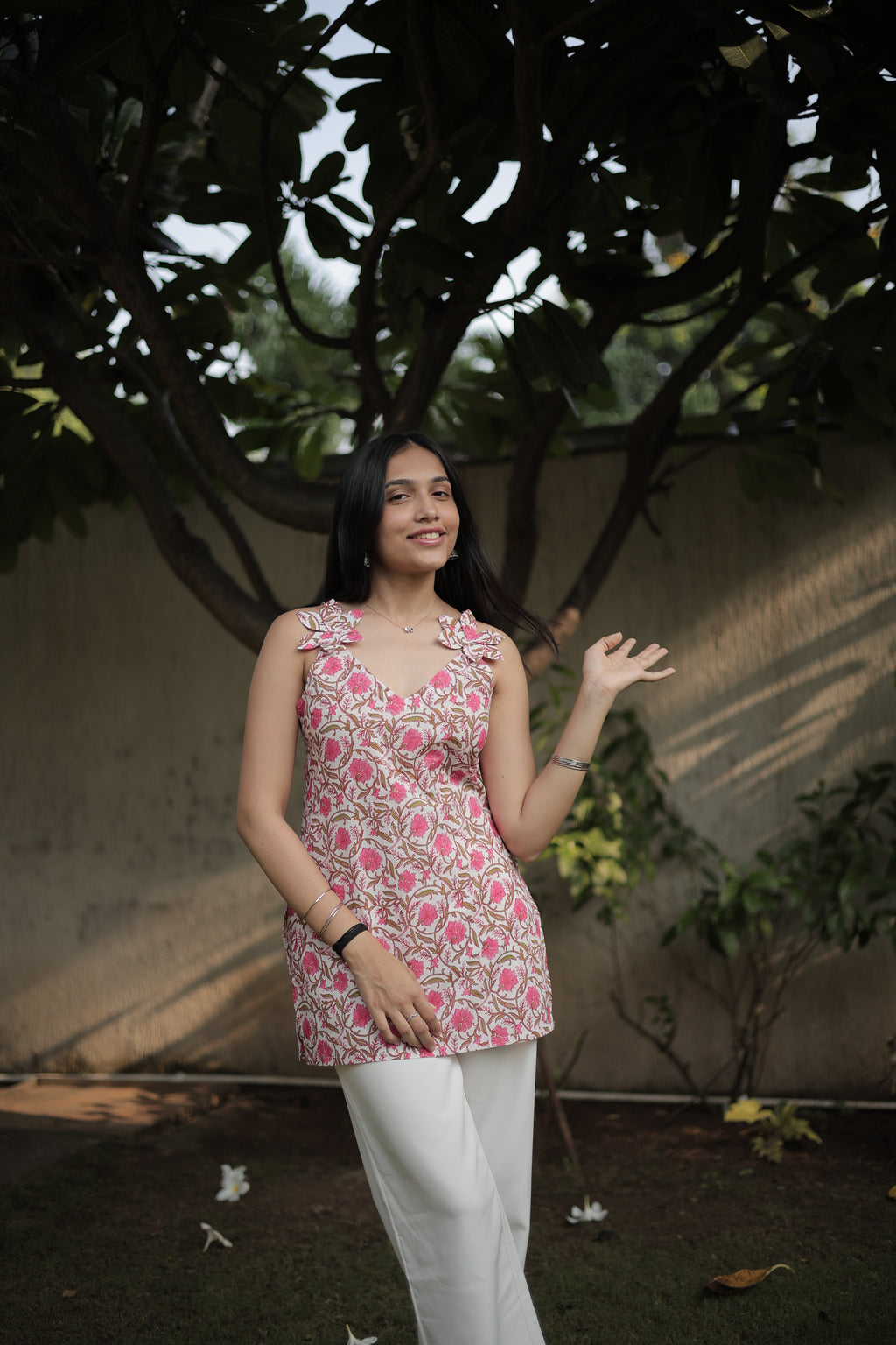 Pure Petals Applique Short Kurti