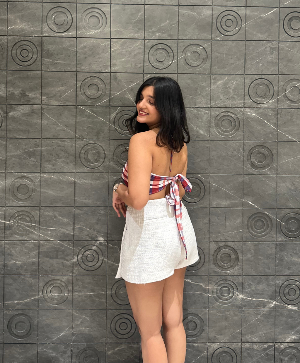 Checkmate Scarf Top