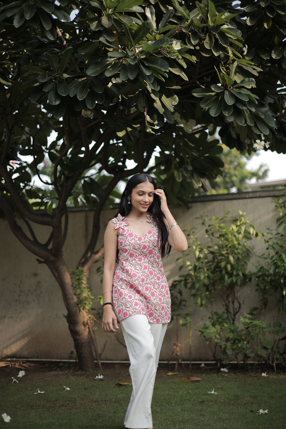Pure Petals Applique Short Kurti