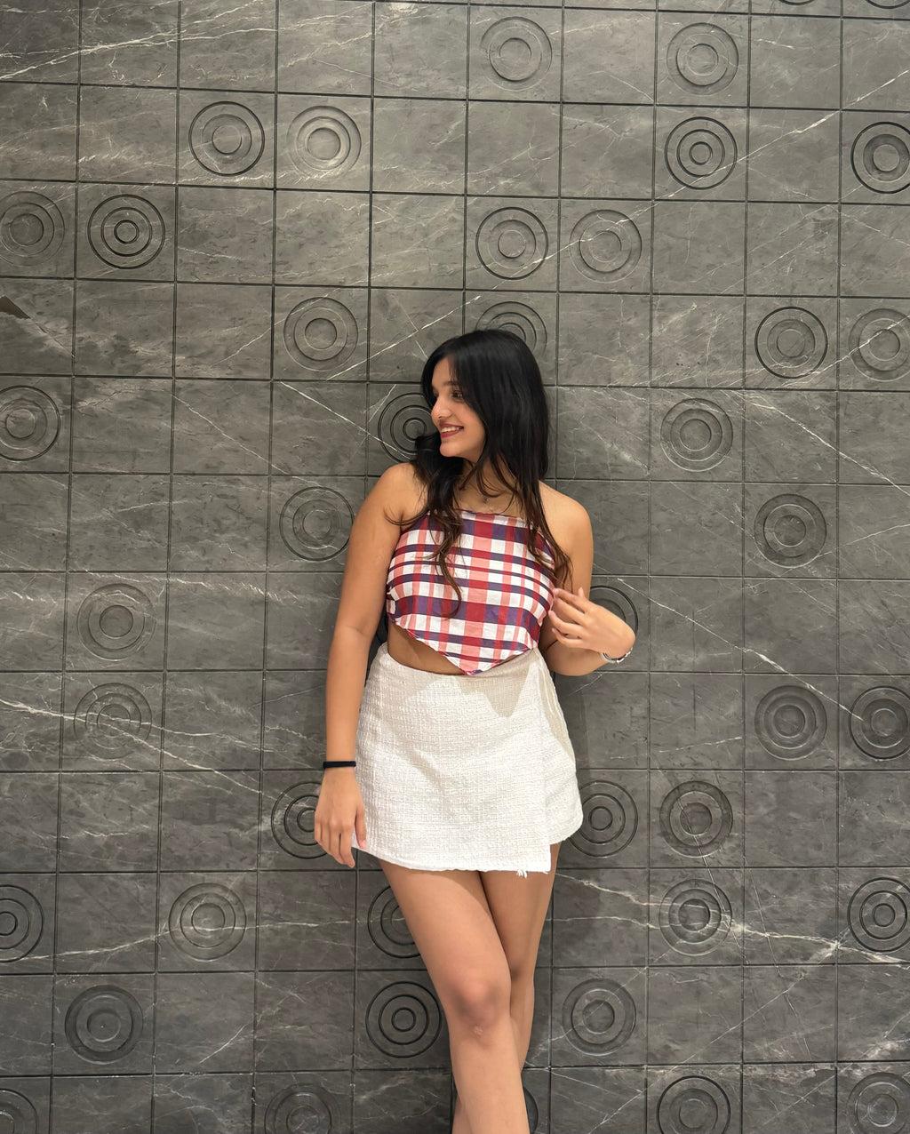 Checkmate Scarf Top
