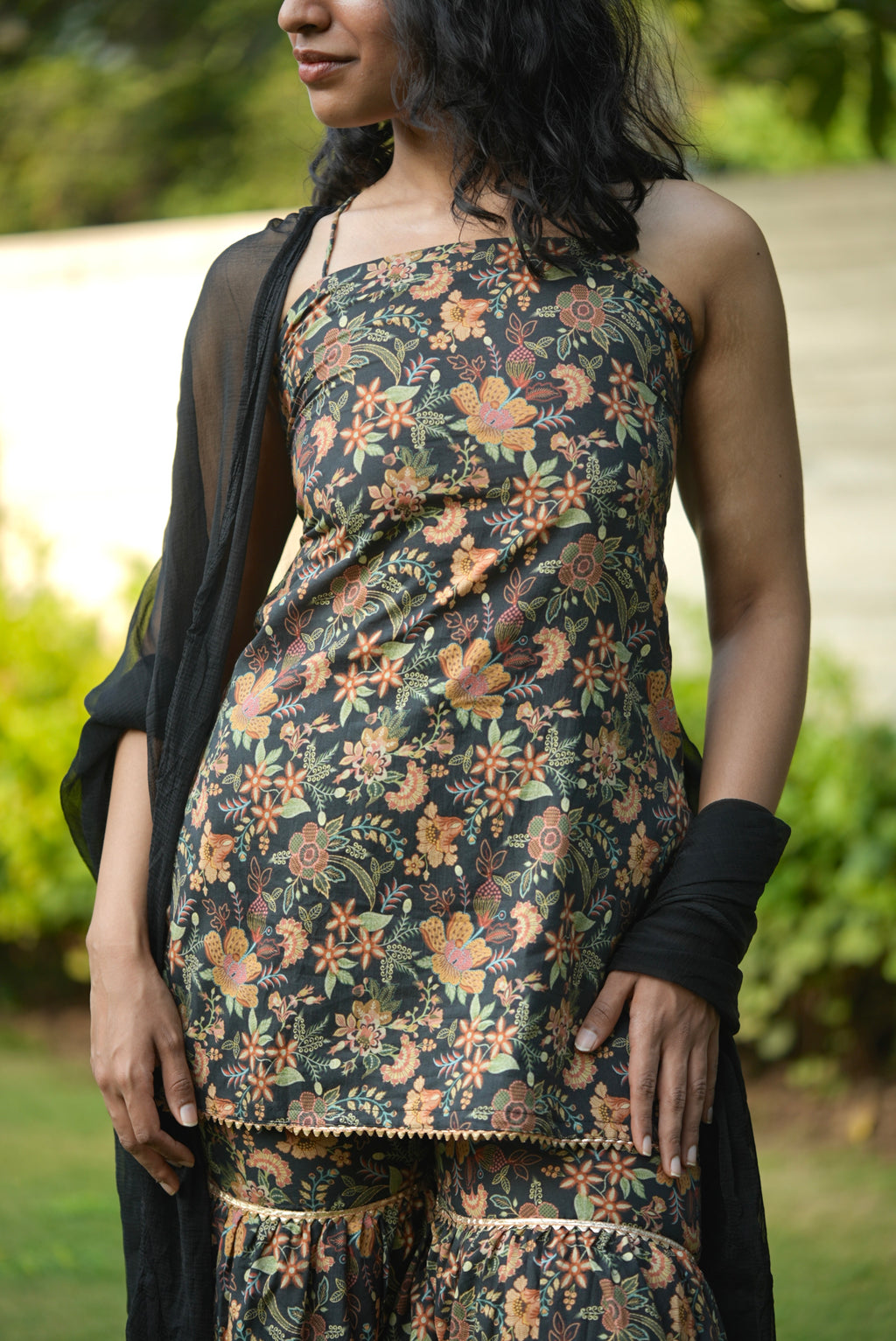 Kajal Leher Kurti Sharara Dupatta Set