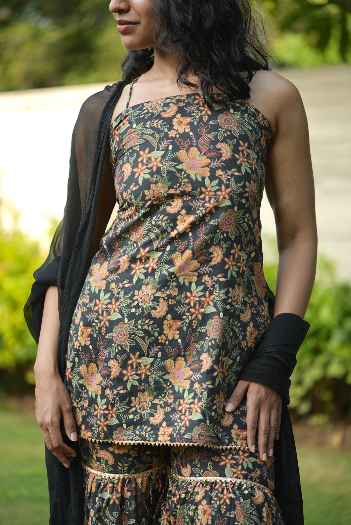 Kajal Leher Kurti Sharara Dupatta Set