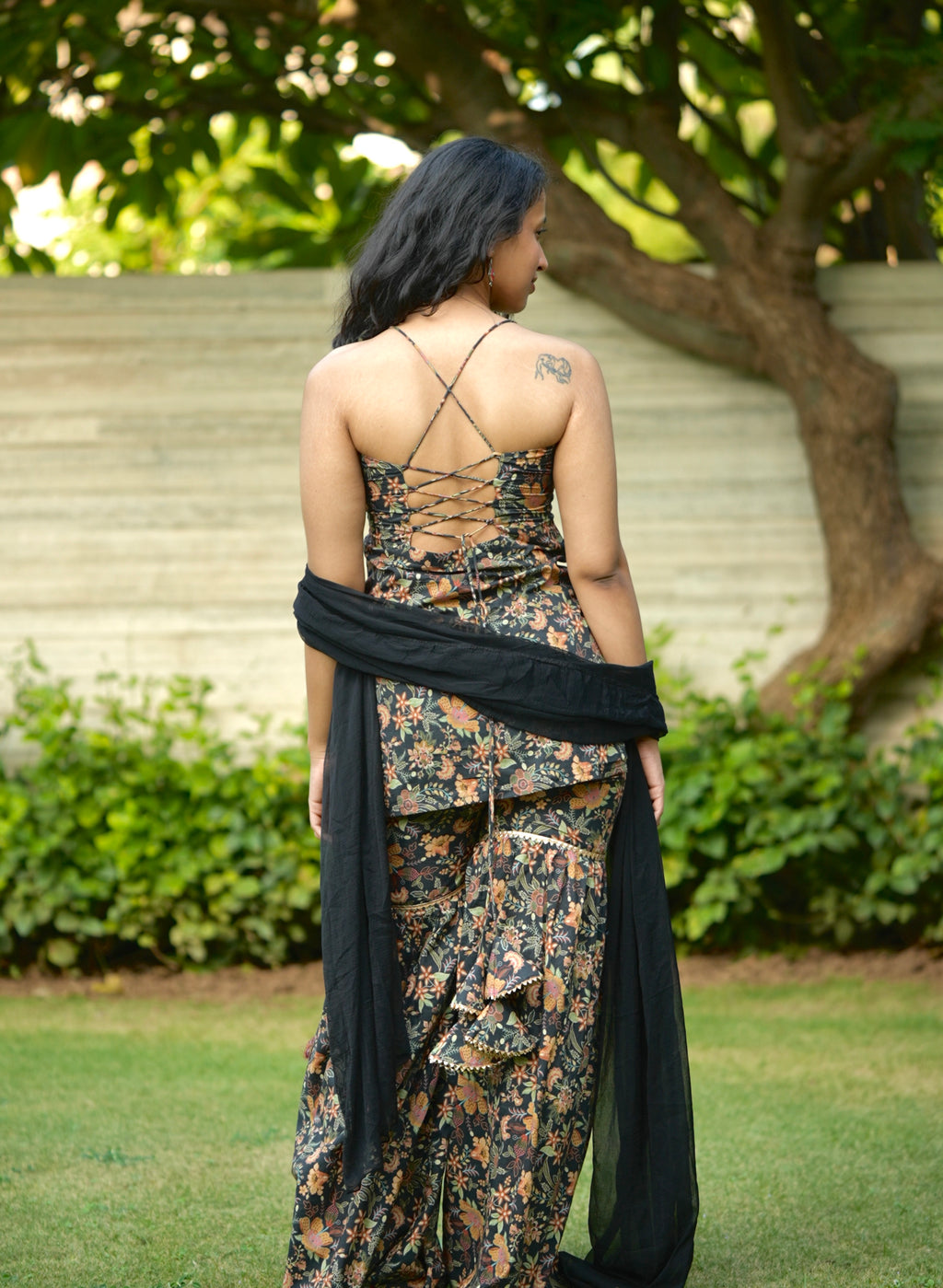 Kajal Leher Kurti Sharara Dupatta Set