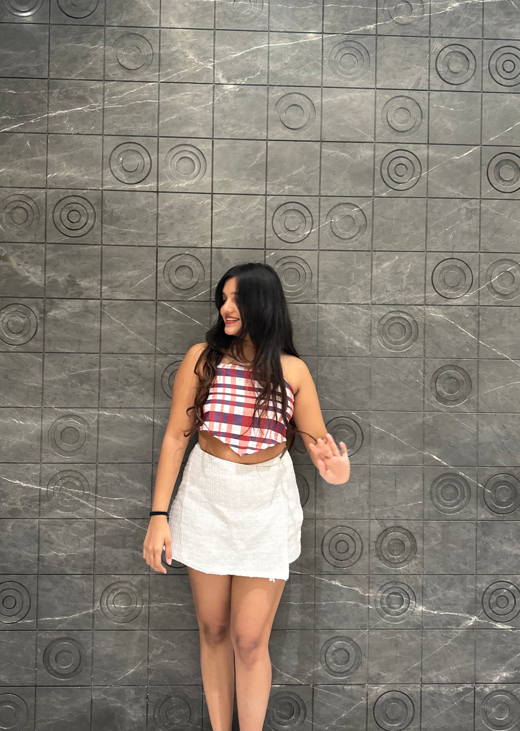 Checkmate Scarf Top