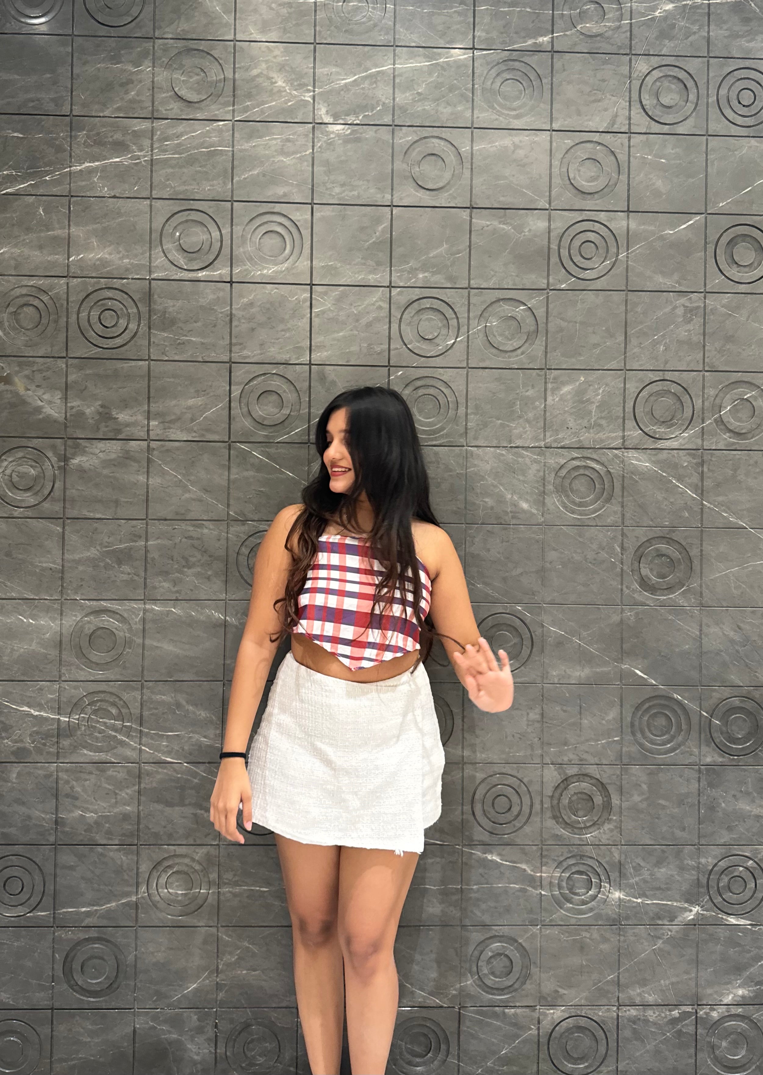 Checkmate Scarf Top