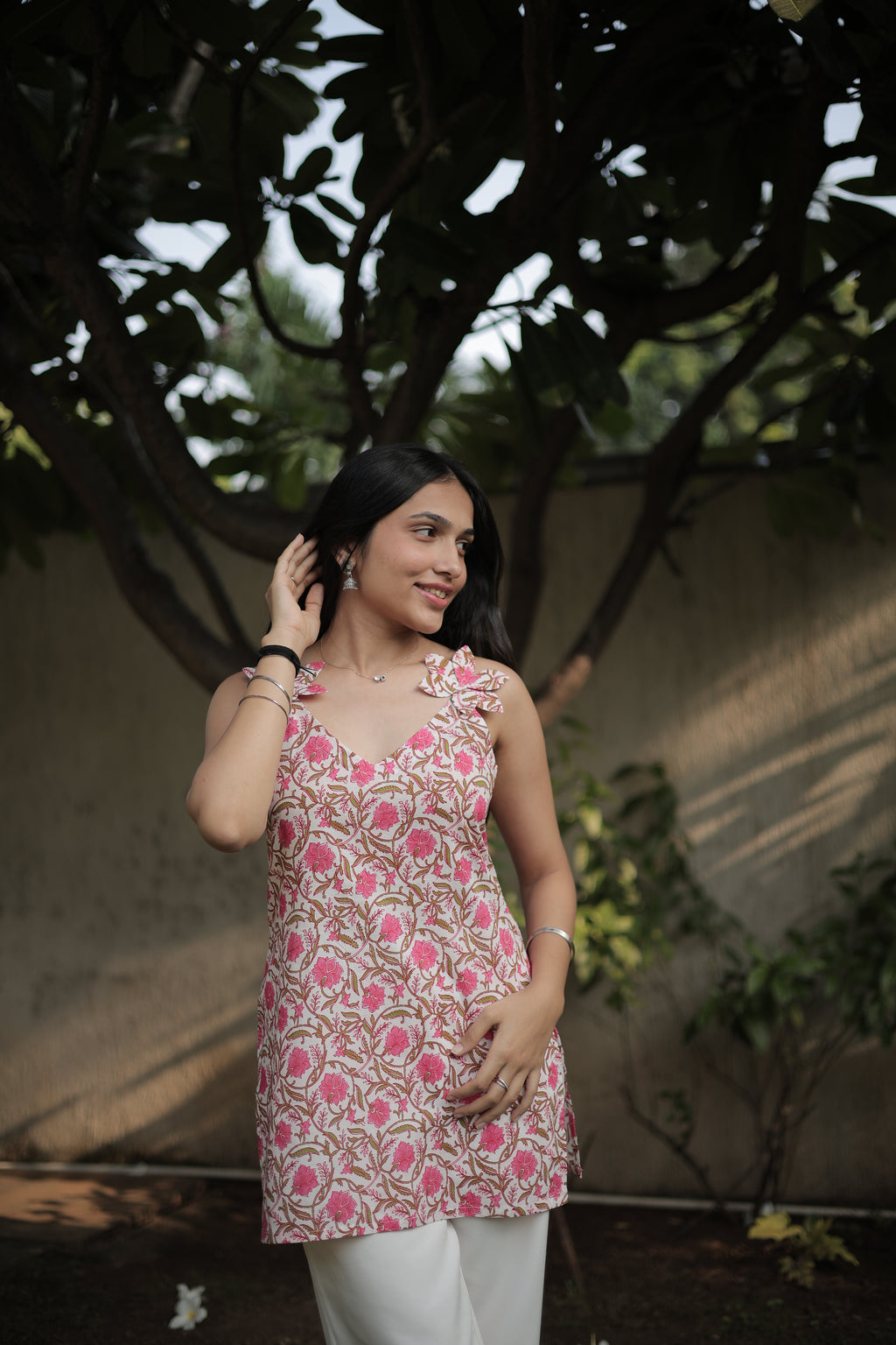 Pure Petals Applique Short Kurti