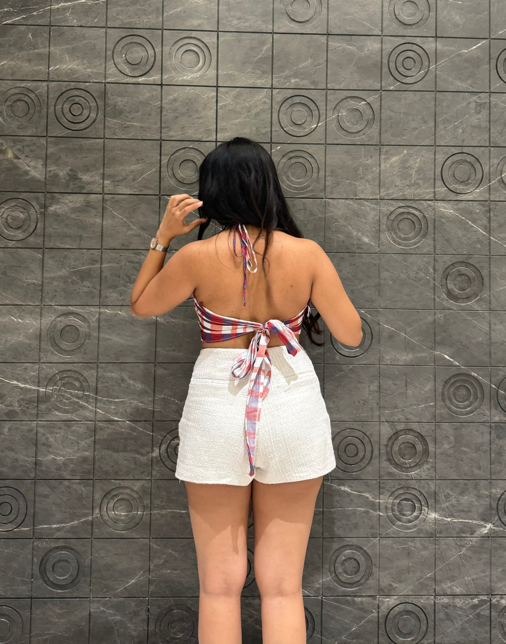 Checkmate Scarf Top