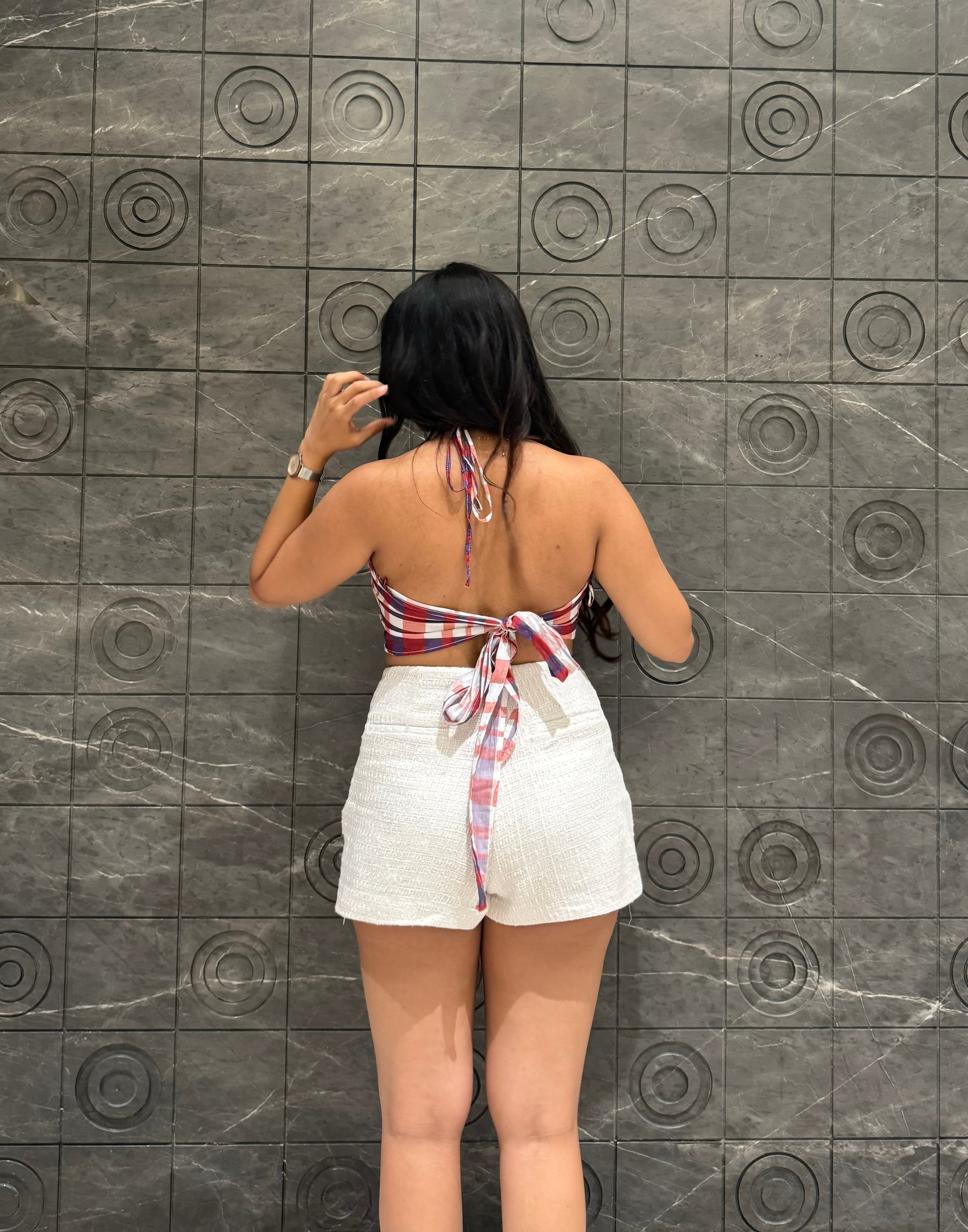 Checkmate Scarf Top