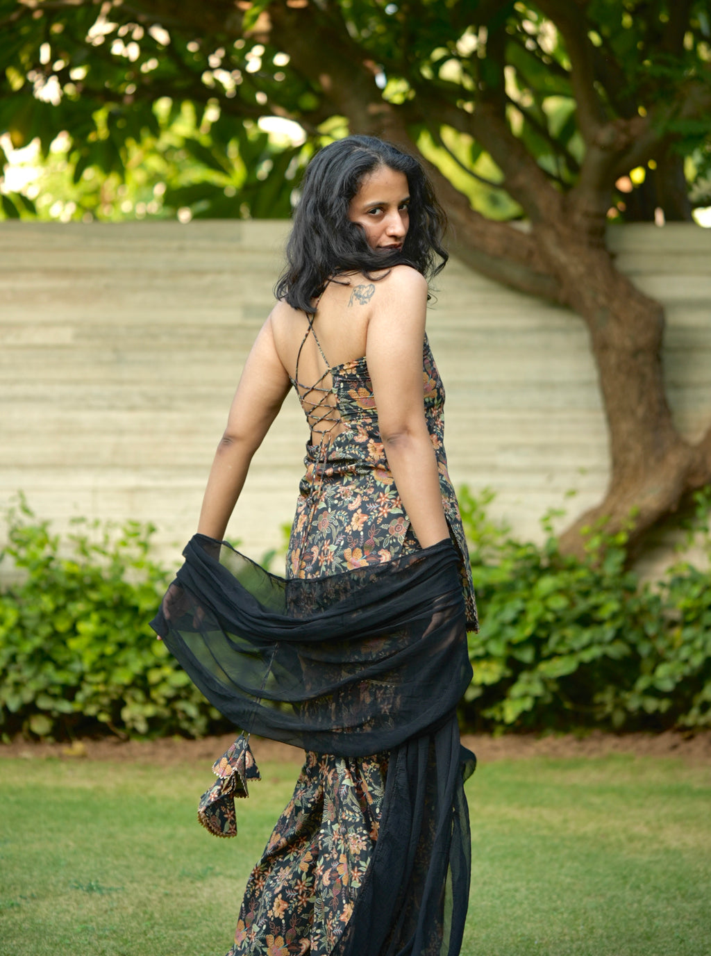 Kajal Leher Kurti Sharara Dupatta Set
