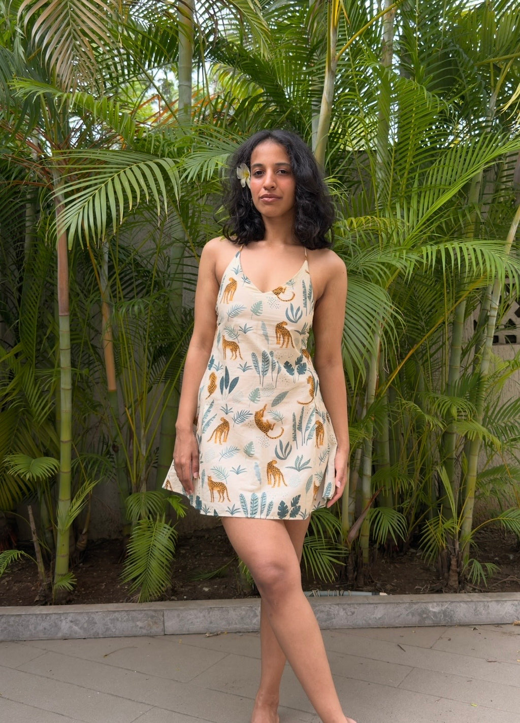 Ivory Panther Short Dress