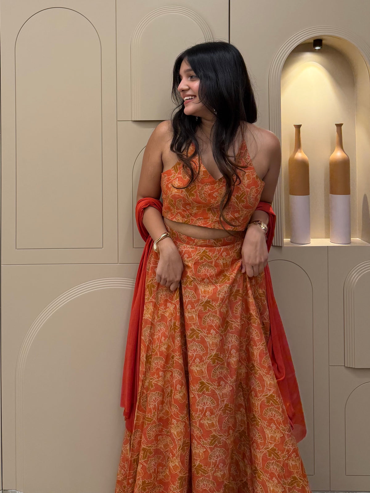 Kesari Leher Skirt Set