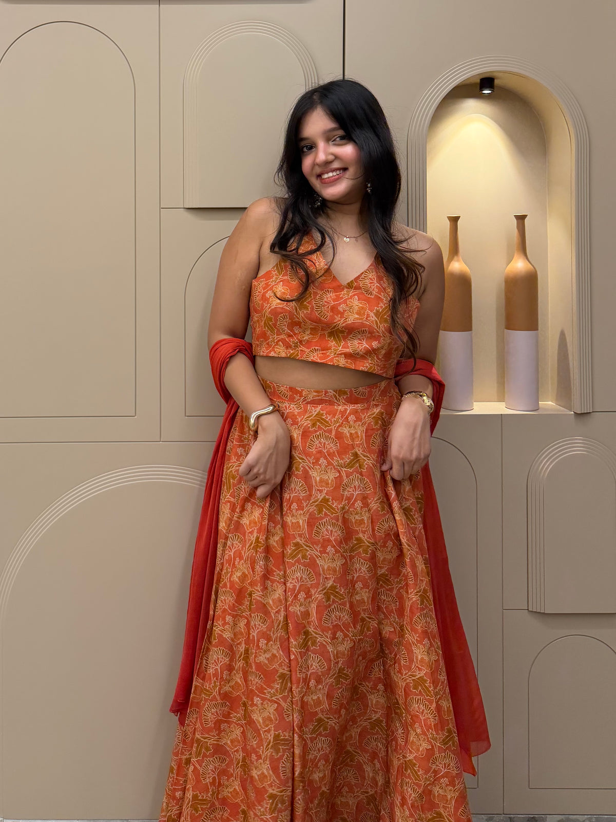 Kesari Leher Skirt Set