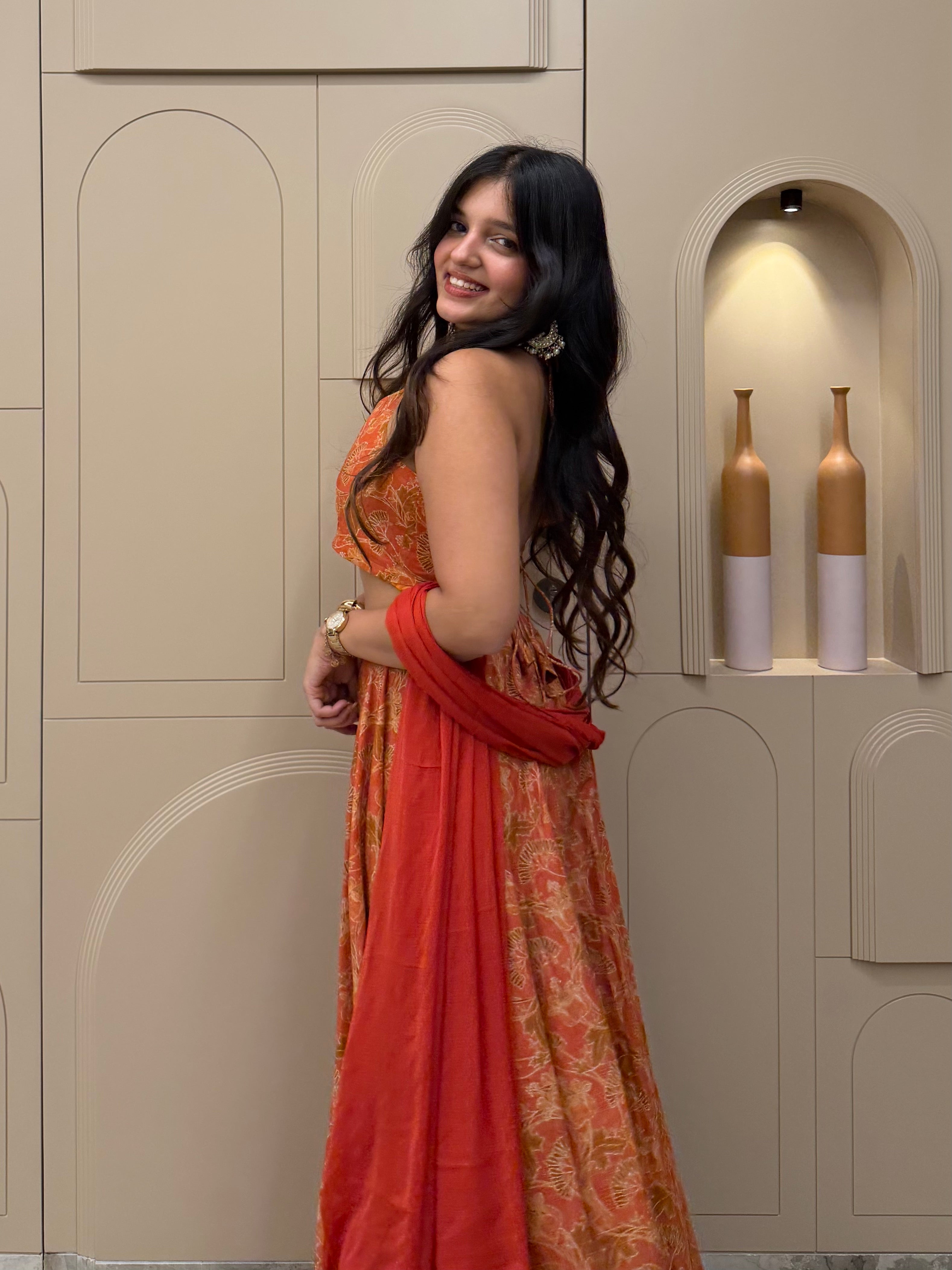 Kesari Leher Skirt Set