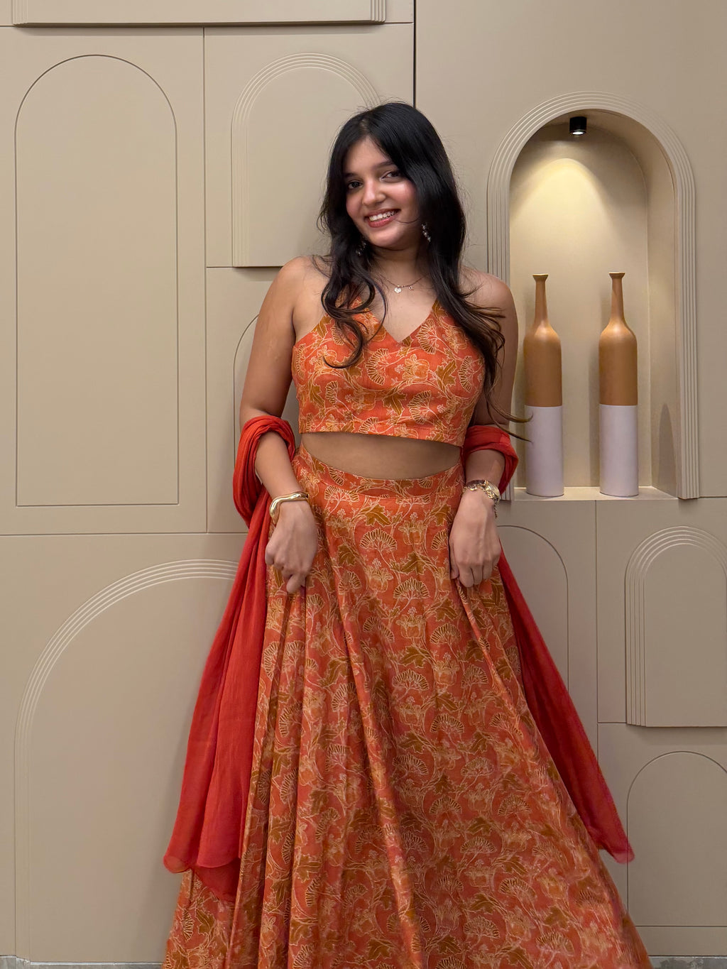 Kesari Leher Skirt Set