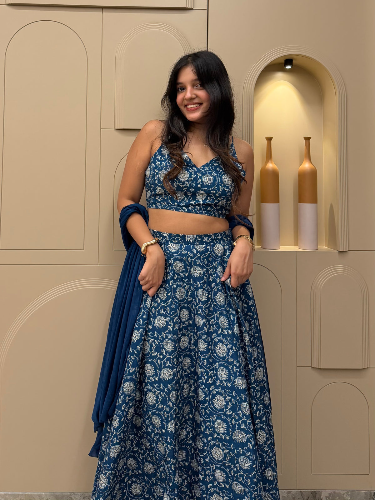 Neel Leher Skirt Set