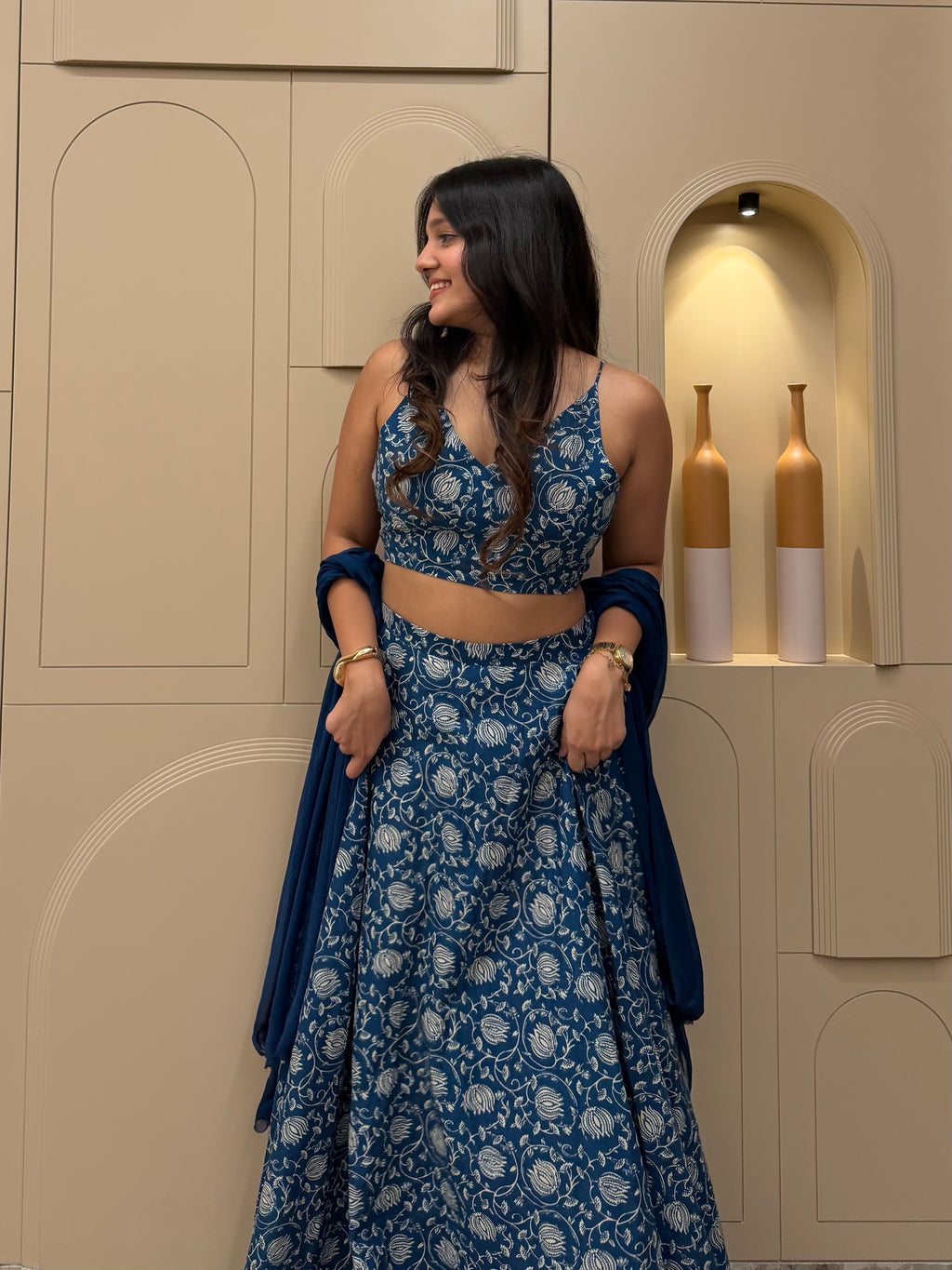 Neel Leher Skirt Set