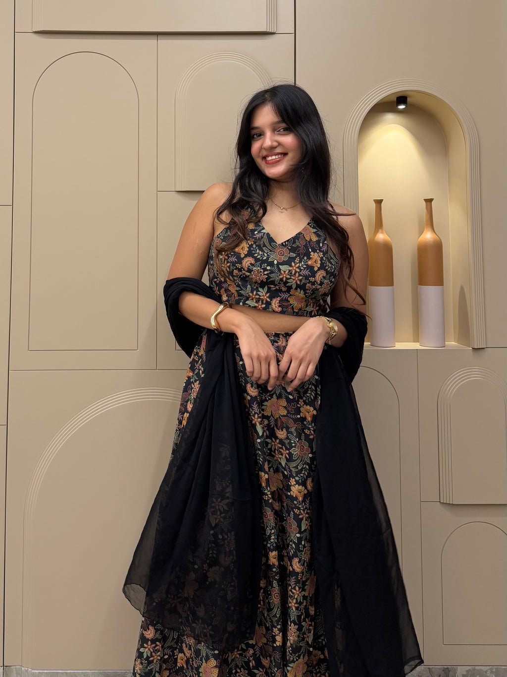 Kajal Leher Skirt Set