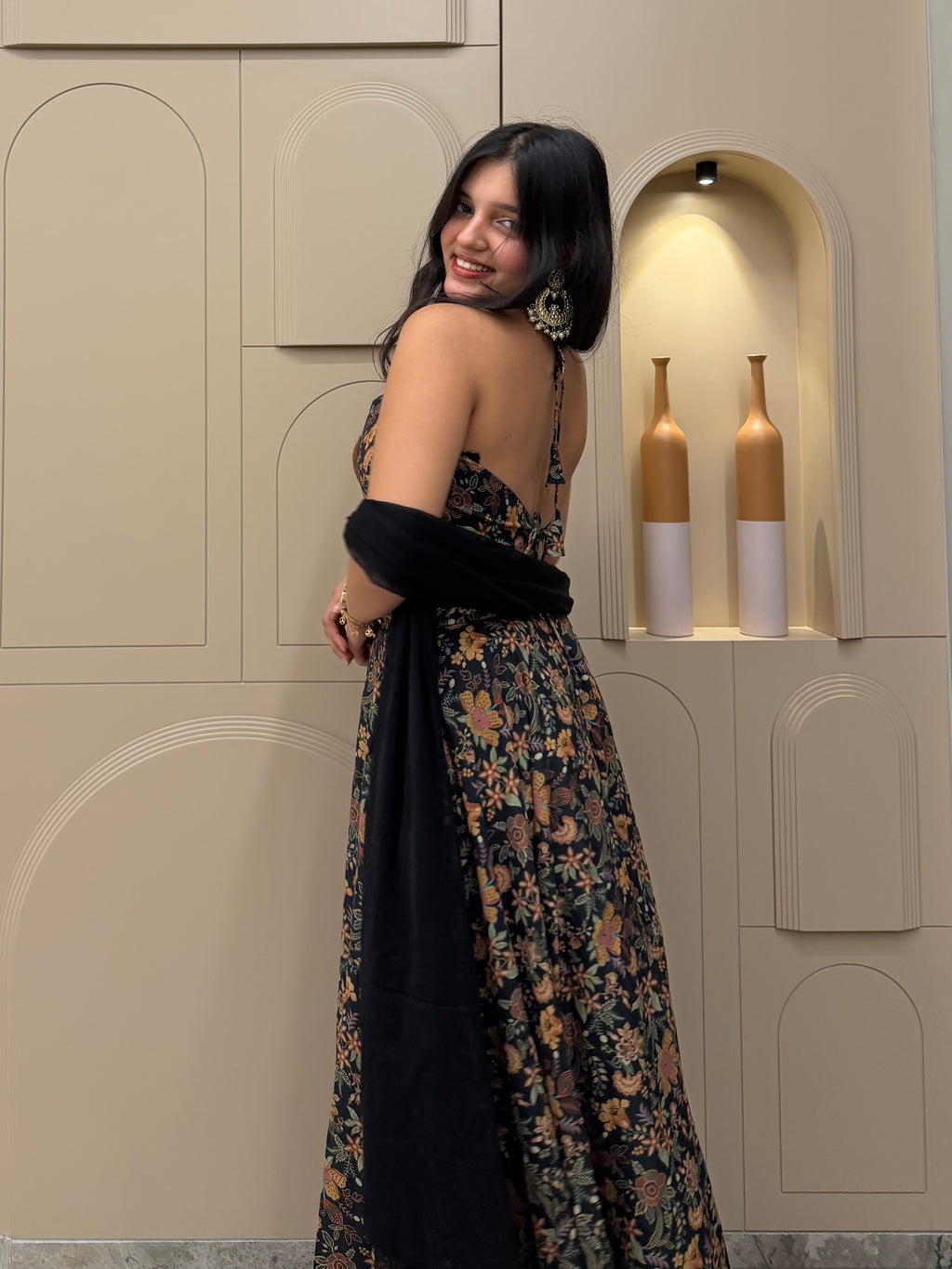 Kajal Leher Skirt Set