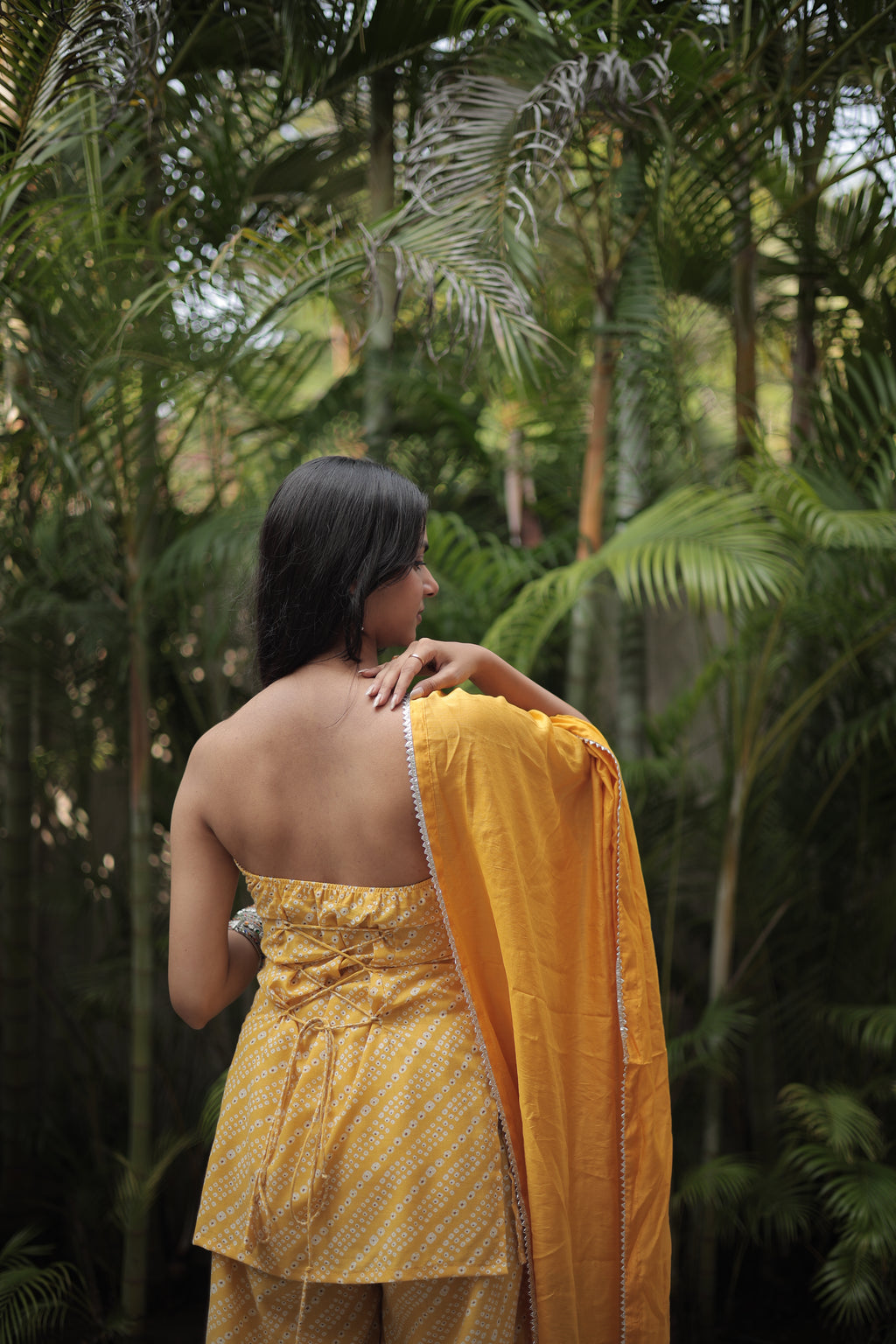 Marigold Tube Kurti Pant Dupatta Set