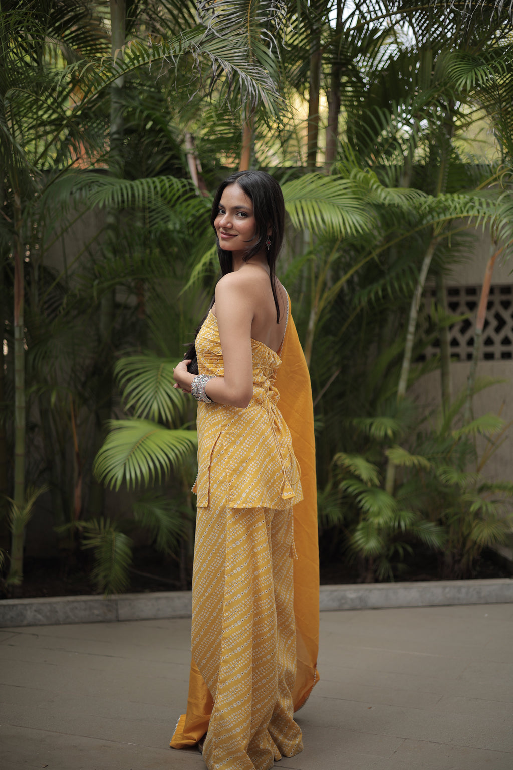 Marigold Tube Kurti Pant Dupatta Set