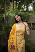 Marigold Tube Kurti Pant Dupatta Set