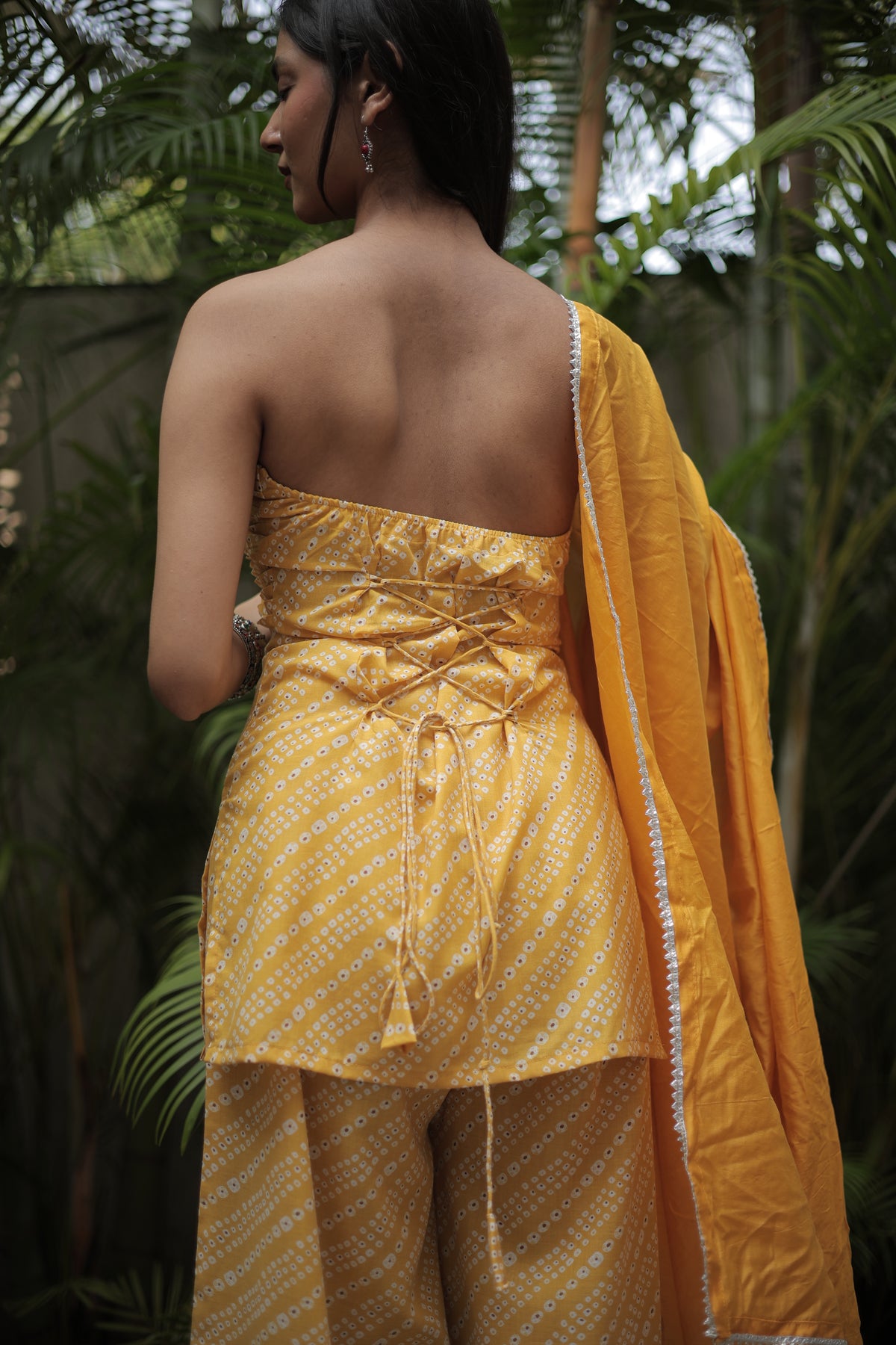 Marigold Tube Kurti Pant Dupatta Set