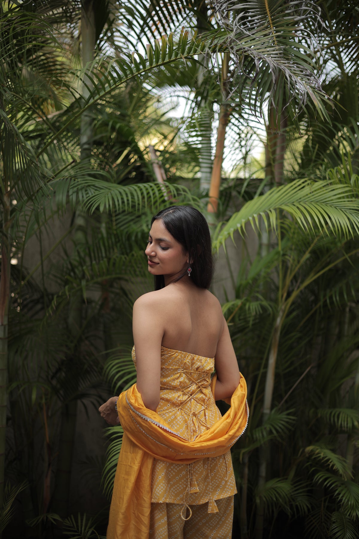 Marigold Tube Kurti Pant Dupatta Set