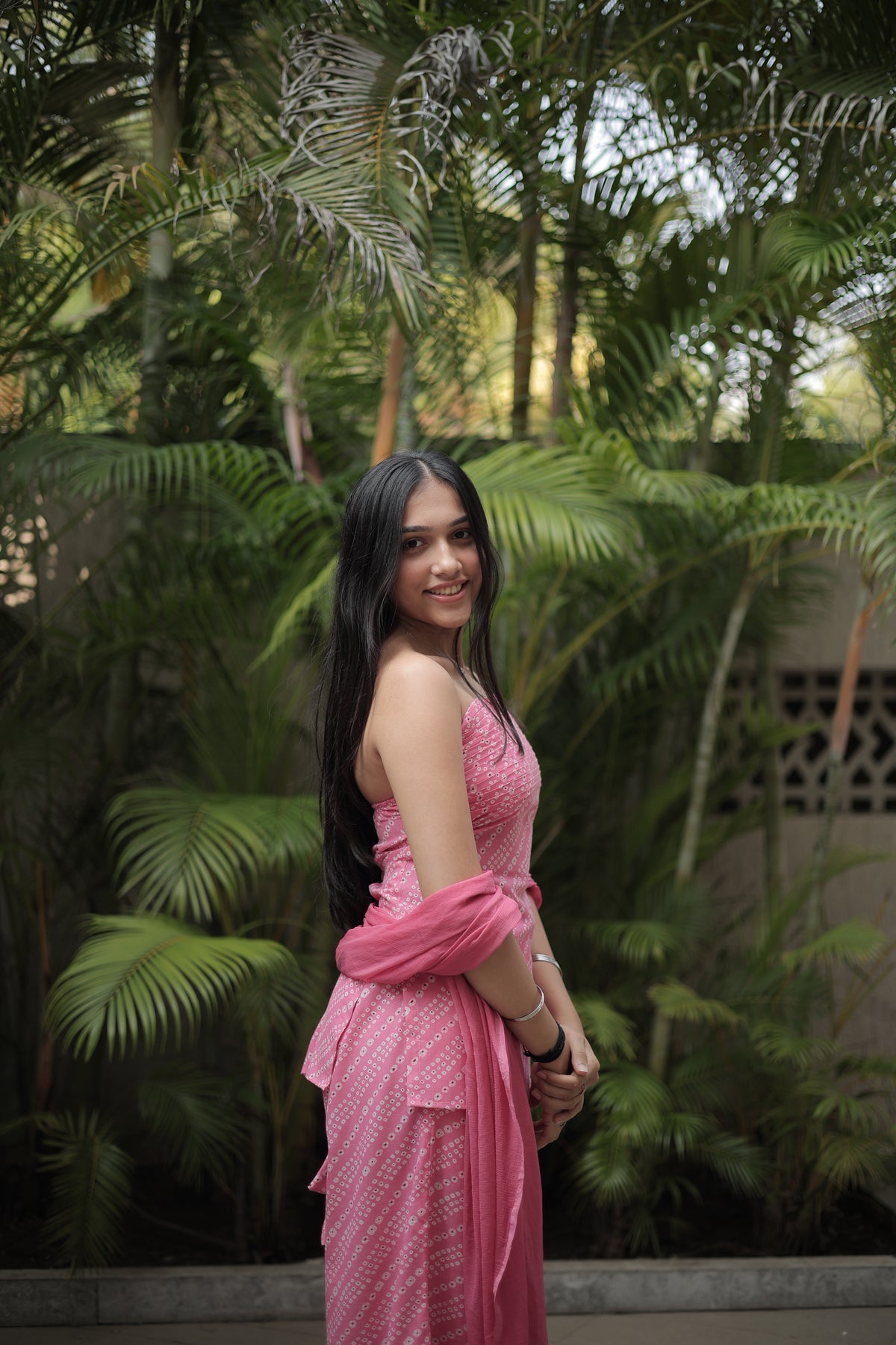Pink Inaya Tube Kurti Pant Dupatta Set
