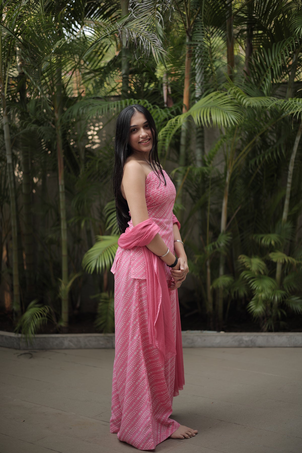 Pink Inaya Tube Kurti Pant Dupatta Set